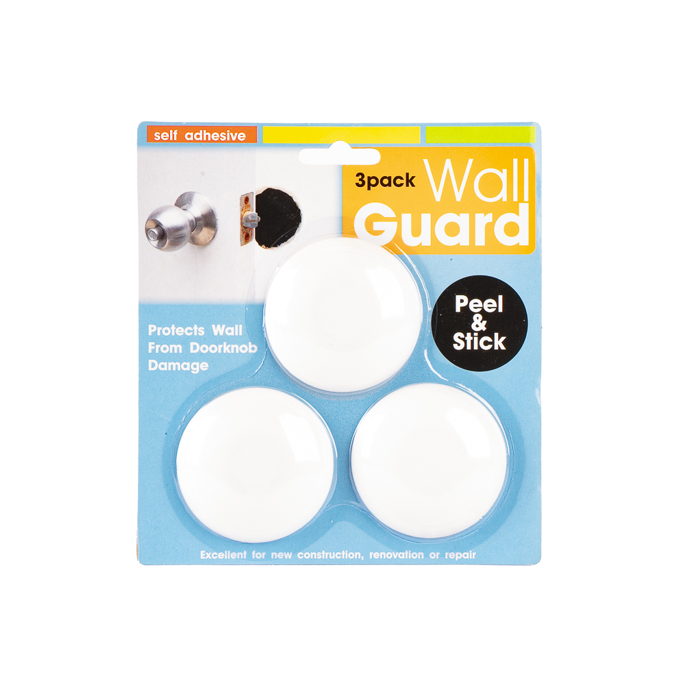 Protector pared redondo adhesivo para llavin 3pzas blanco