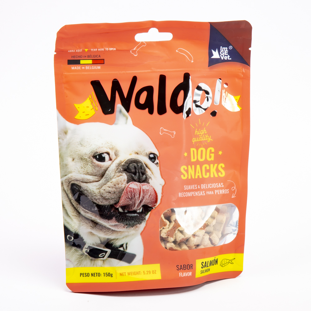 Bocadillo Waldo perro sabor salmón 150g