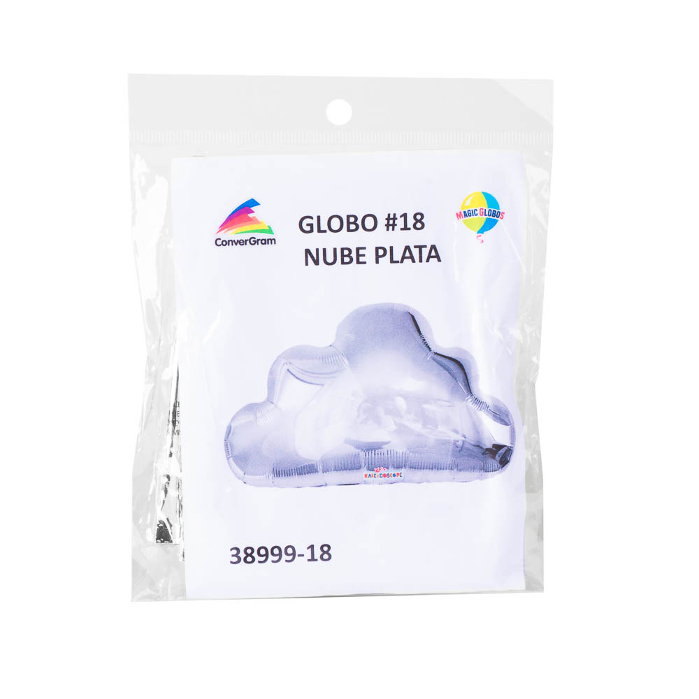 Globo metálico nube plata 18pulg