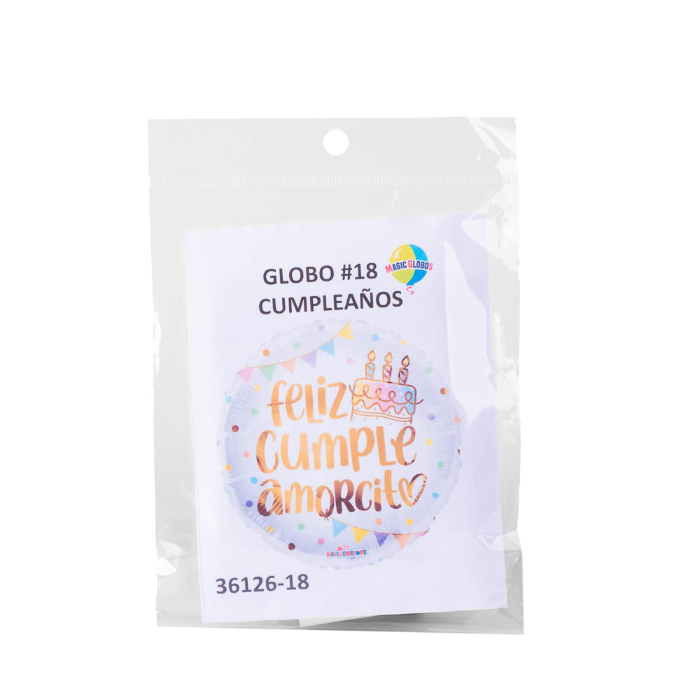 Globo metálico feliz cumple amorcito 18pulg