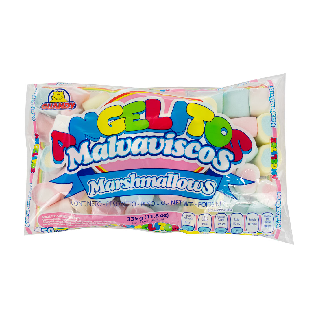 Marshmallow Angelitos jumbo bicolor 300g