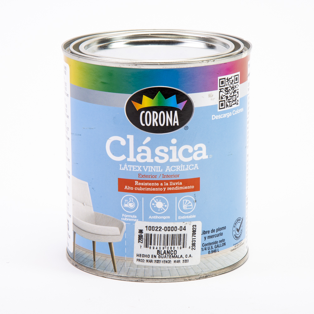 Pintura corona clasica cuarto blanco