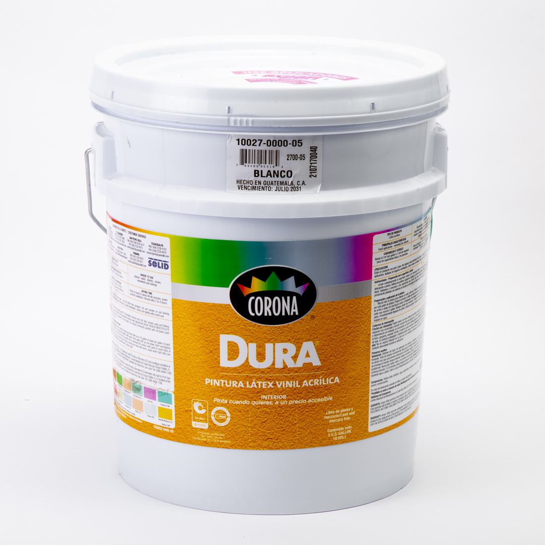 Pintura látex blanco cubeta