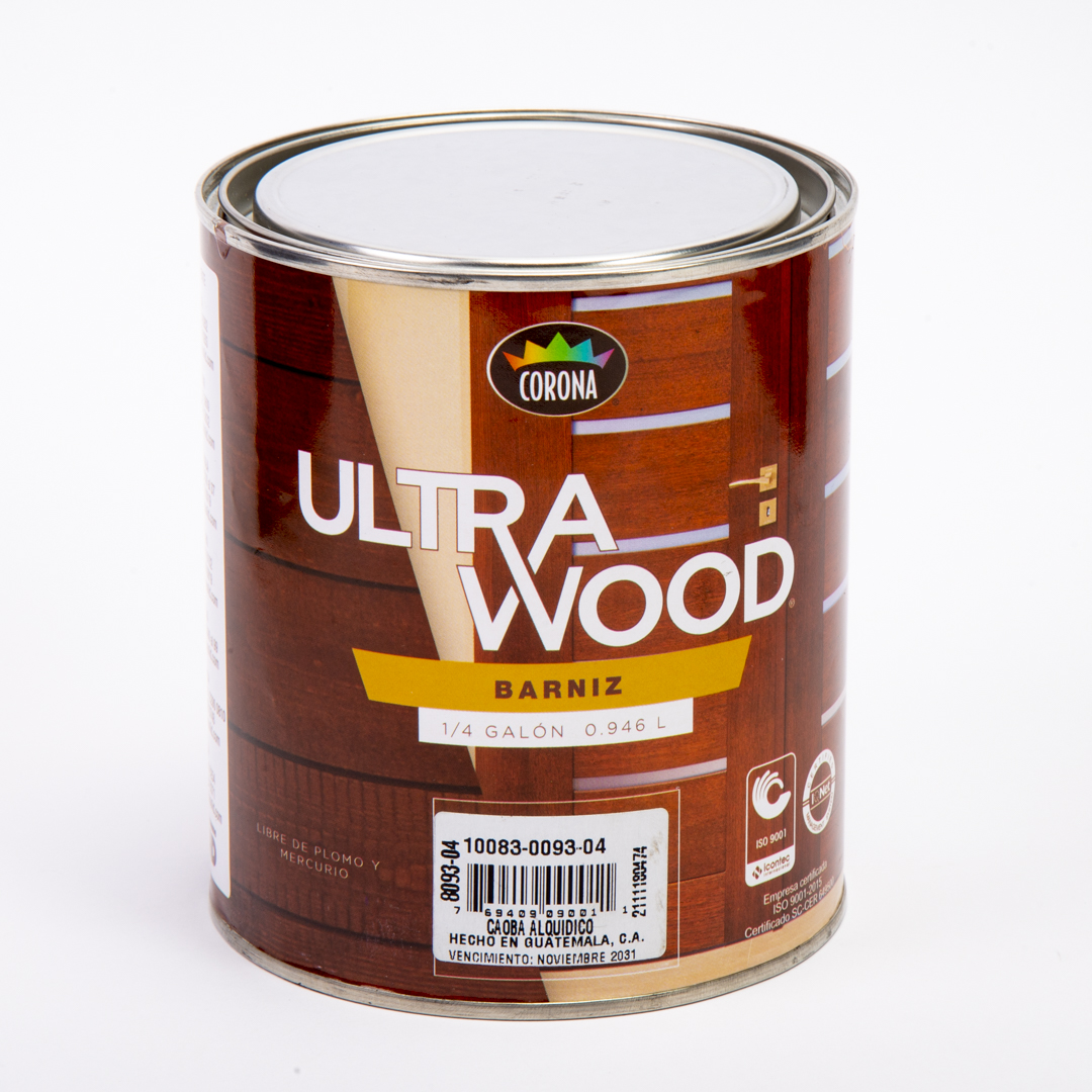 Barniz caoba ultra wood madera 1/4 galón