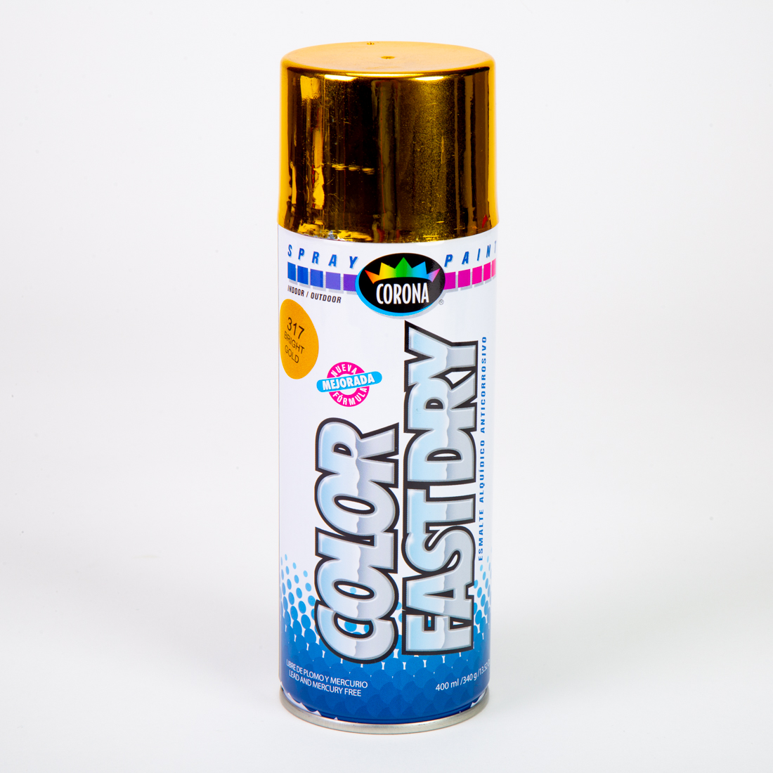 Pintura spray dorado brillante