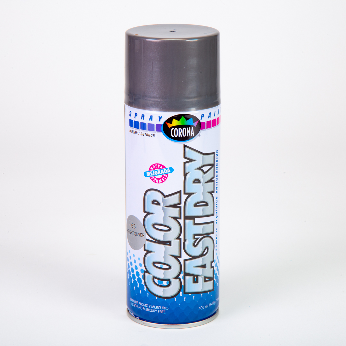 Pintura spray plateado brillante