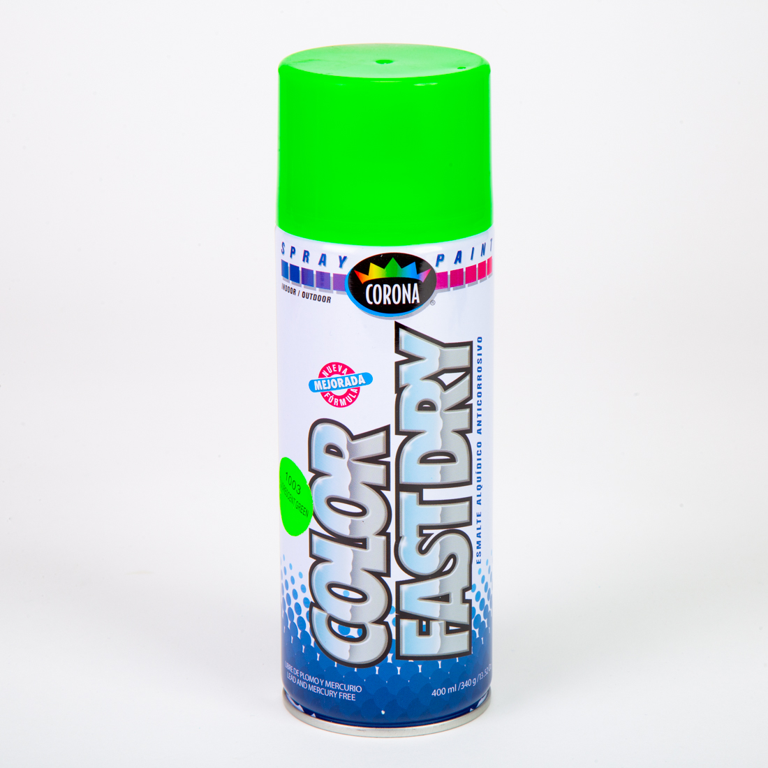 Pintura spray verde fluorescente