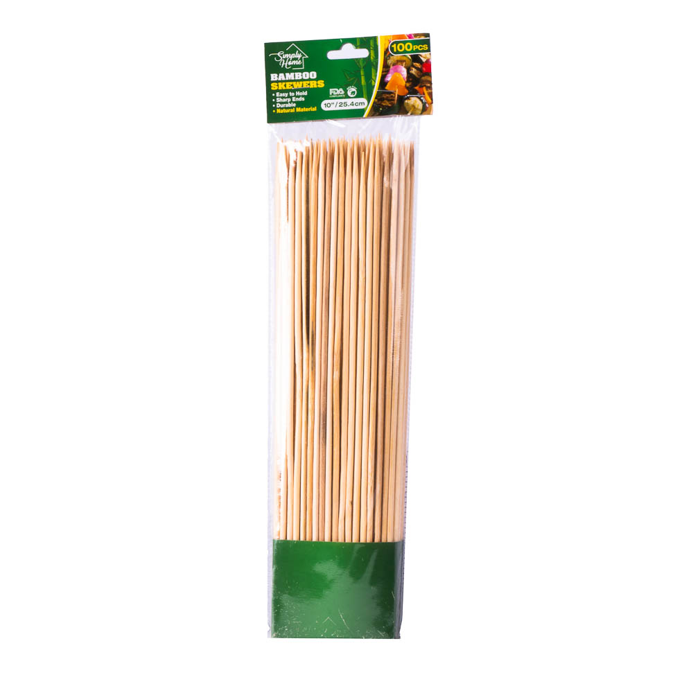 Brocheta bambu 10pulg 100und beige