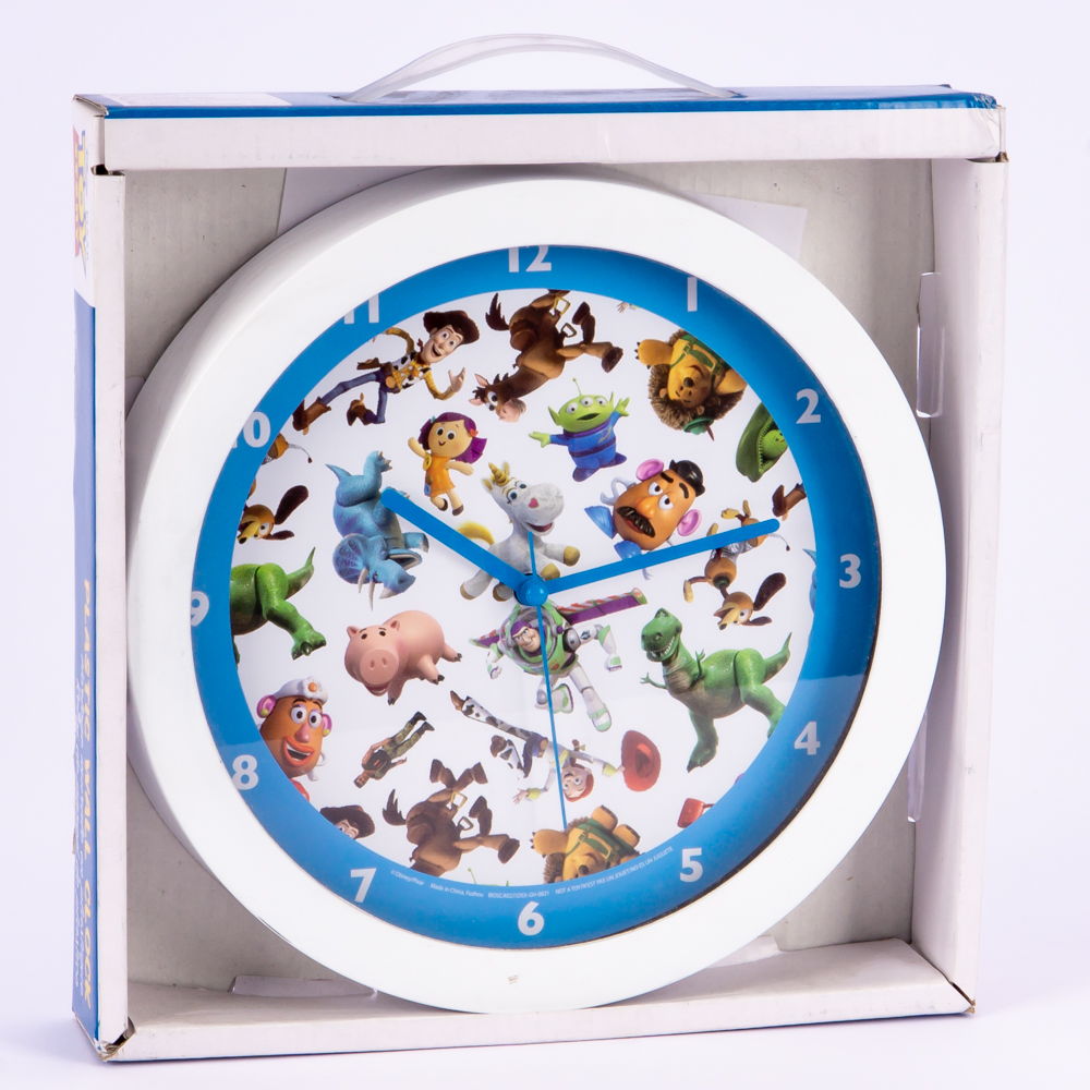 Reloj pared plástico Disney redondo estampado 9.5pulg blanco