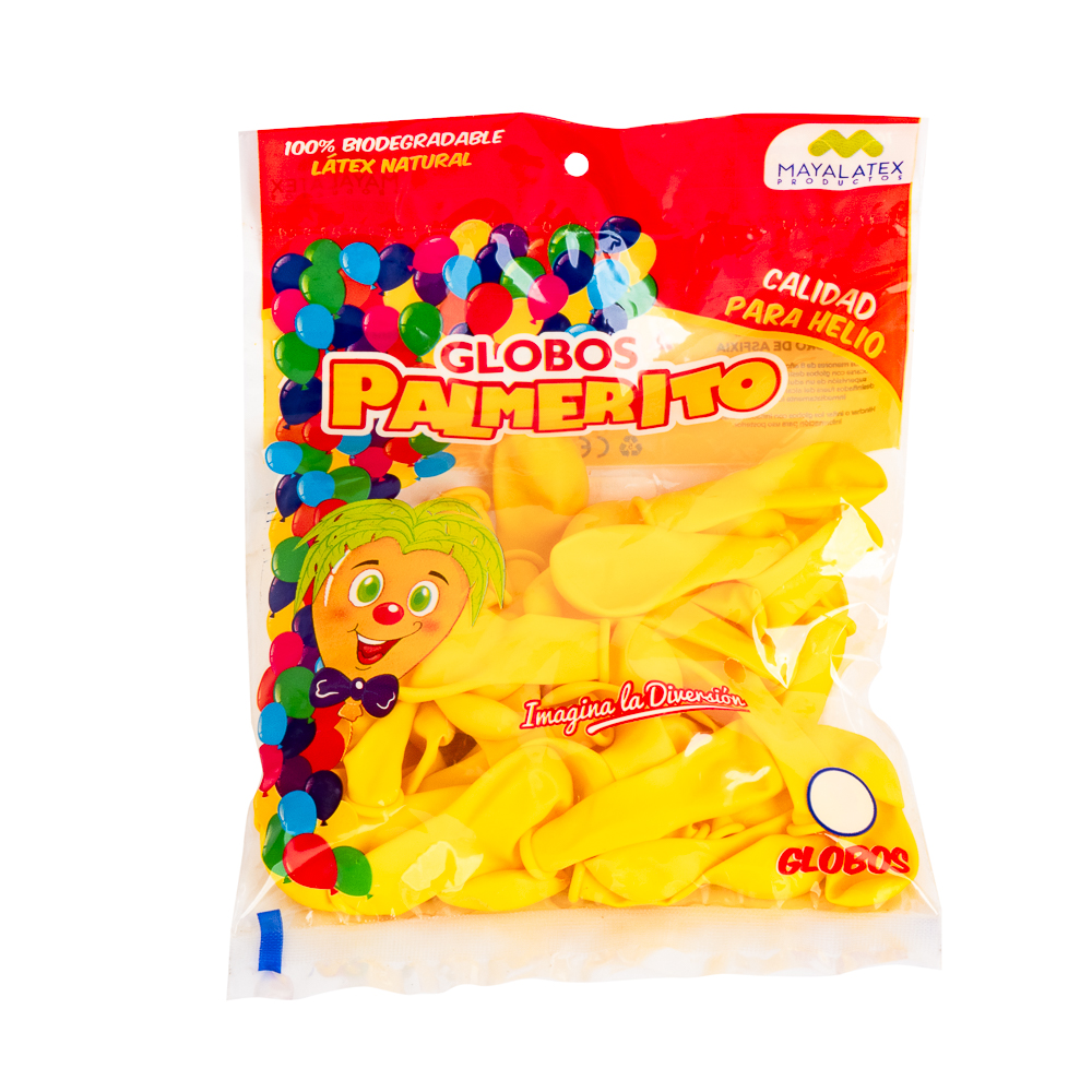 Globo latex calidad helio #5 50und amarillo