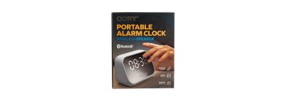 Reloj con alarma portátil y bluetooth recargable blanco