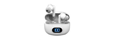 Audífono inalámbrico con case para carga 10hrs blanco