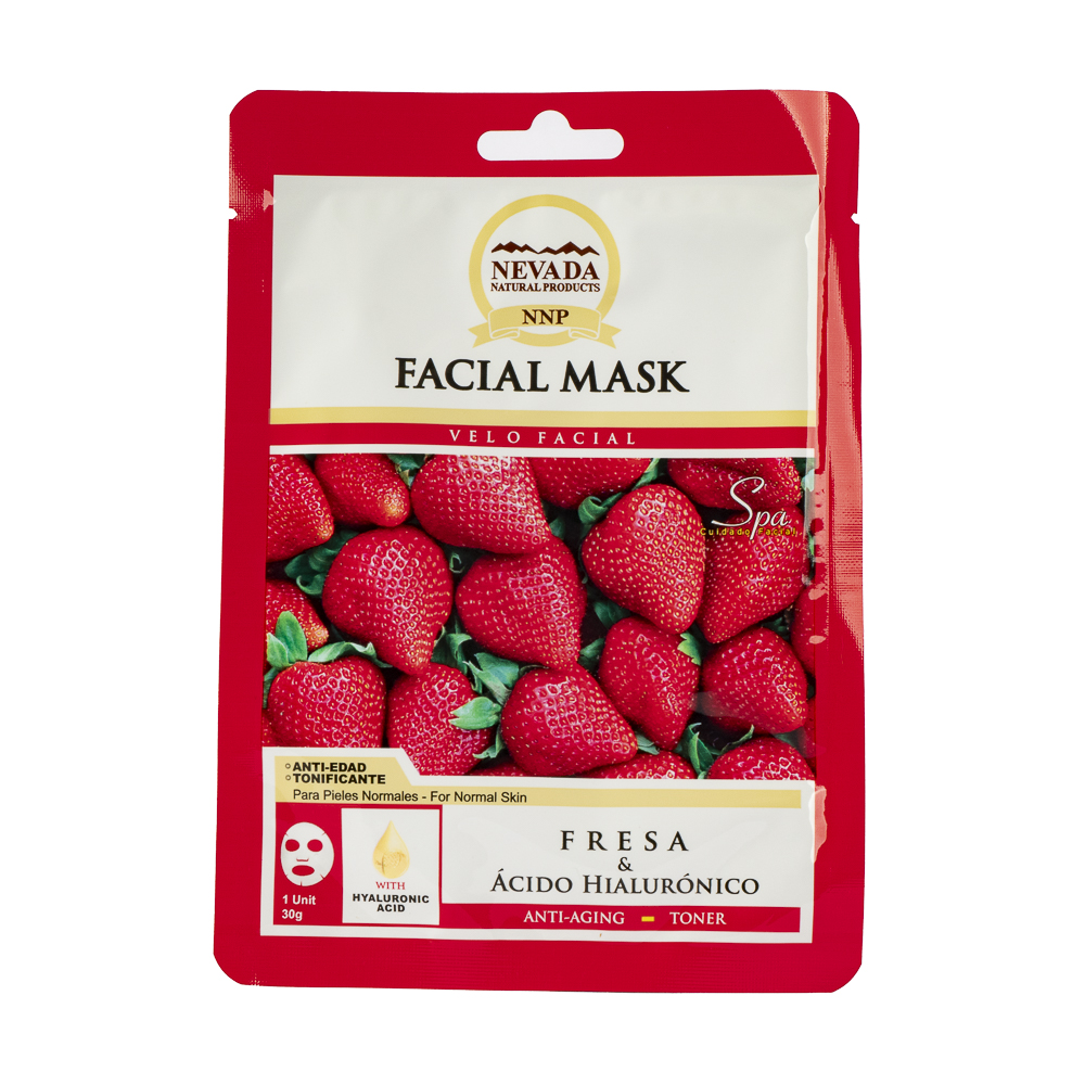 Mascarilla facial nevada anti edad tonificante fresa