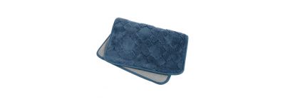 Alfombra afelpada con relieve azul oscuro