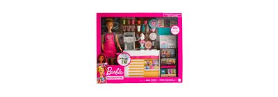 Muñeca Barbie con accesorios para juego cafetería +20pzas +3a