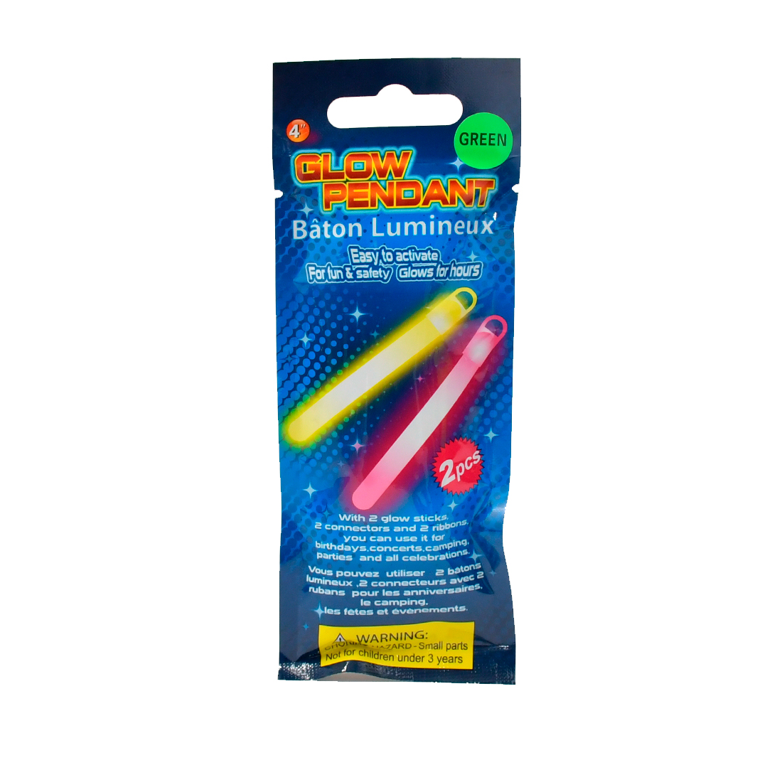 COLGANTE PLASTICO COLOR NEON 4PULG