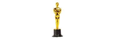 Trofeo plástico con base oscar 15.5cm 