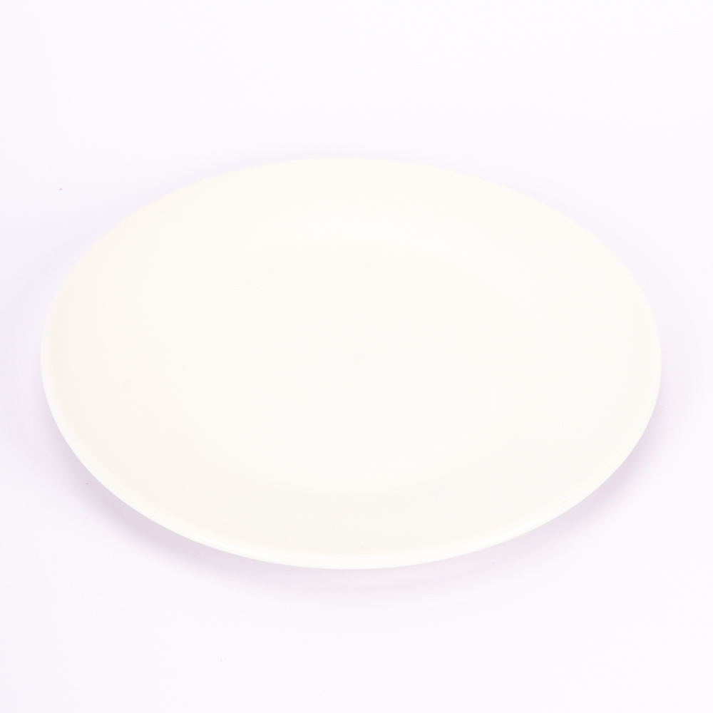 Plato porcelana redondo liso 7.5pulg blanco