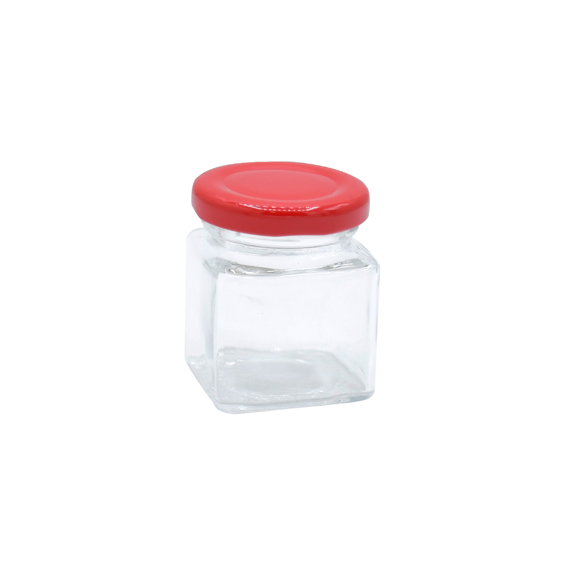 FRASCO VIDRIO CON TAPA ROJA 50ML