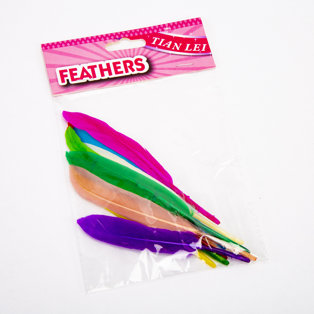 Plumas color lisas 12cm 10und