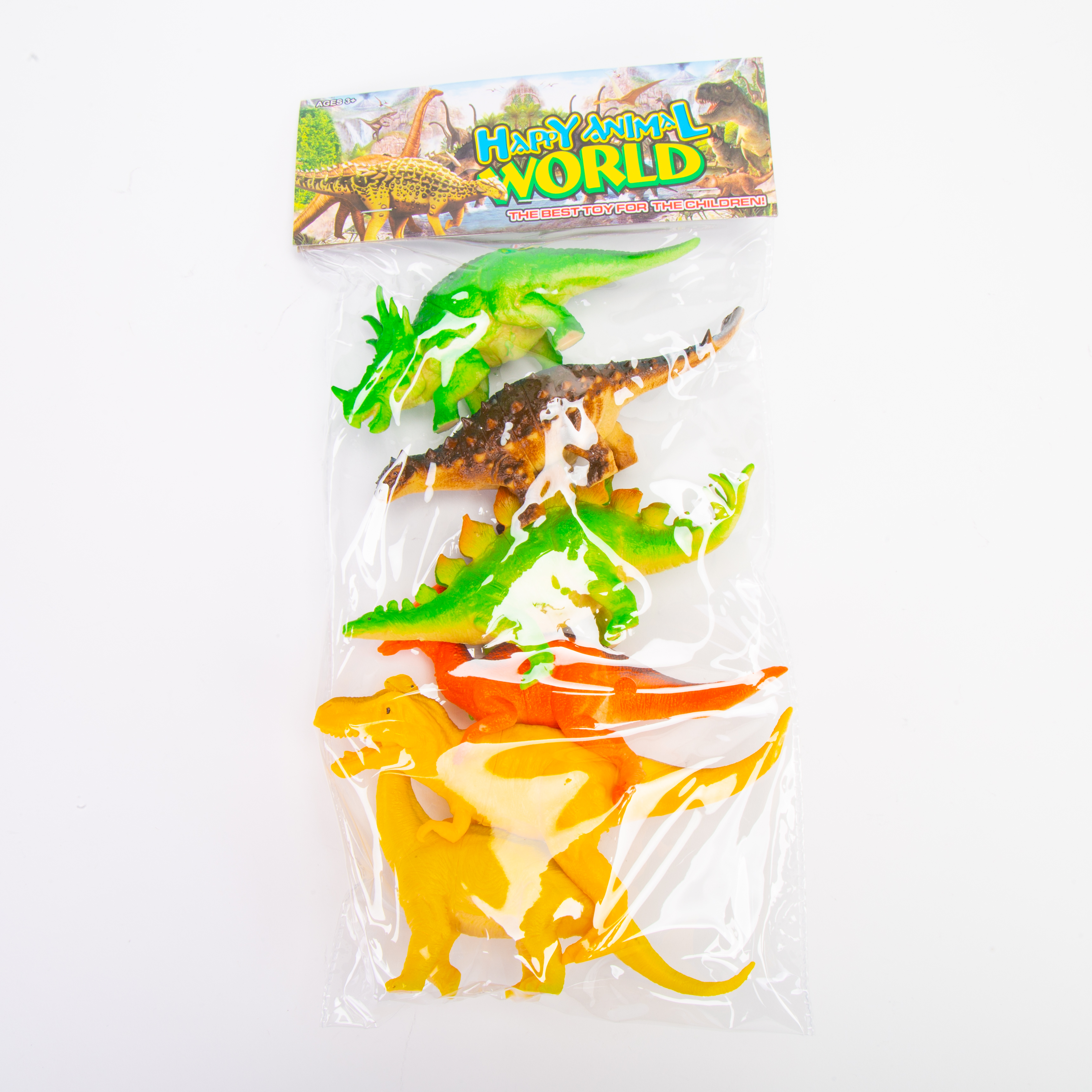 DINOSAURIO PLASTICO HAPPY ANIMAL STD 6PZAS +3A