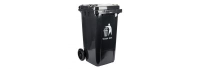 Basurero con tapa y ruedas 100l negro
