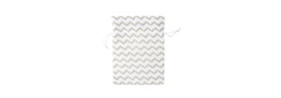 Bolsa tela estampado líneas zig zag 13.7x18cm blanco