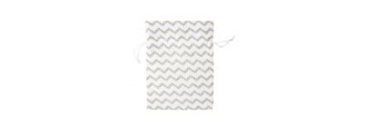 Bolsa tela estampado líneas zig zag 13.7x18cm blanco