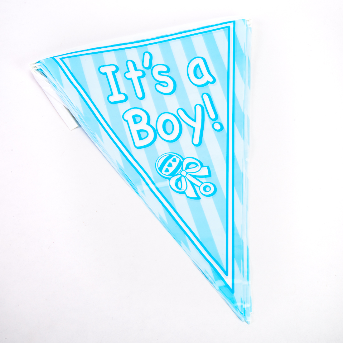 Banderín colgante it´s a boy! 15pzas 20x30cm 6m celeste