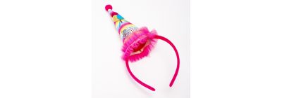 Diadema tela gorro feliz cumpleaños fucsia