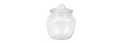 Recipiente vidrio liso con tapa 1.4l transparente