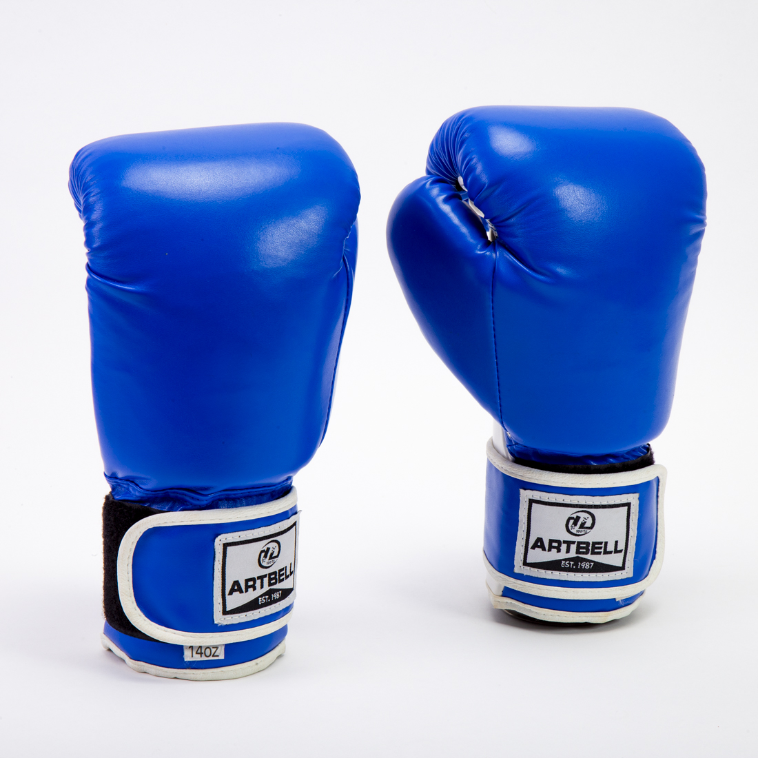 Guante boxeo Artbell velcro liso 14oz azul