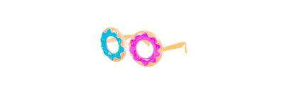 Anteojo plástico donas 14.5cm crema multicolor