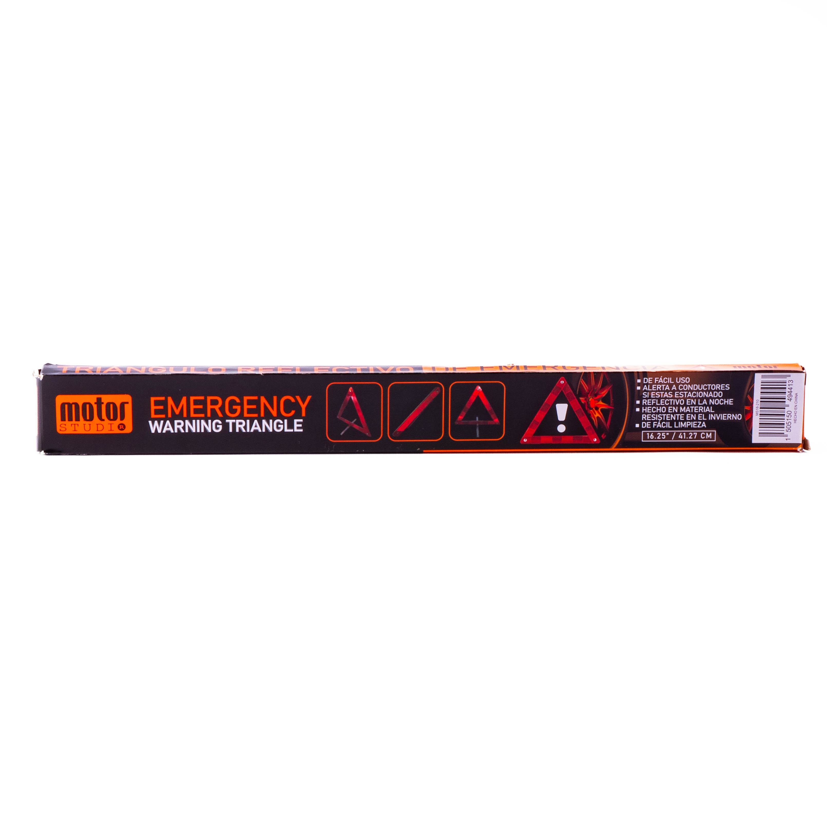 Triángulo seguridad reflectivo plegable 16.25pulg 41.27cm rojo