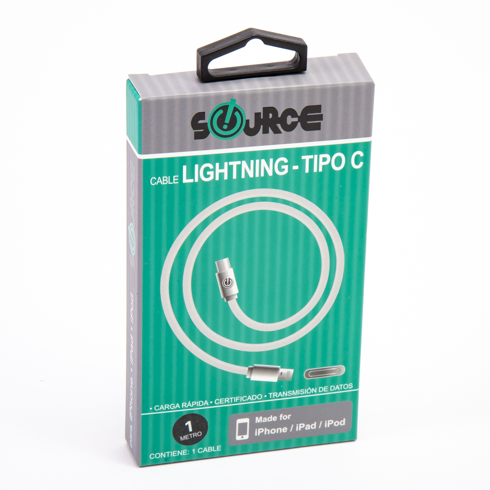Cable source lightning tipo C 1m