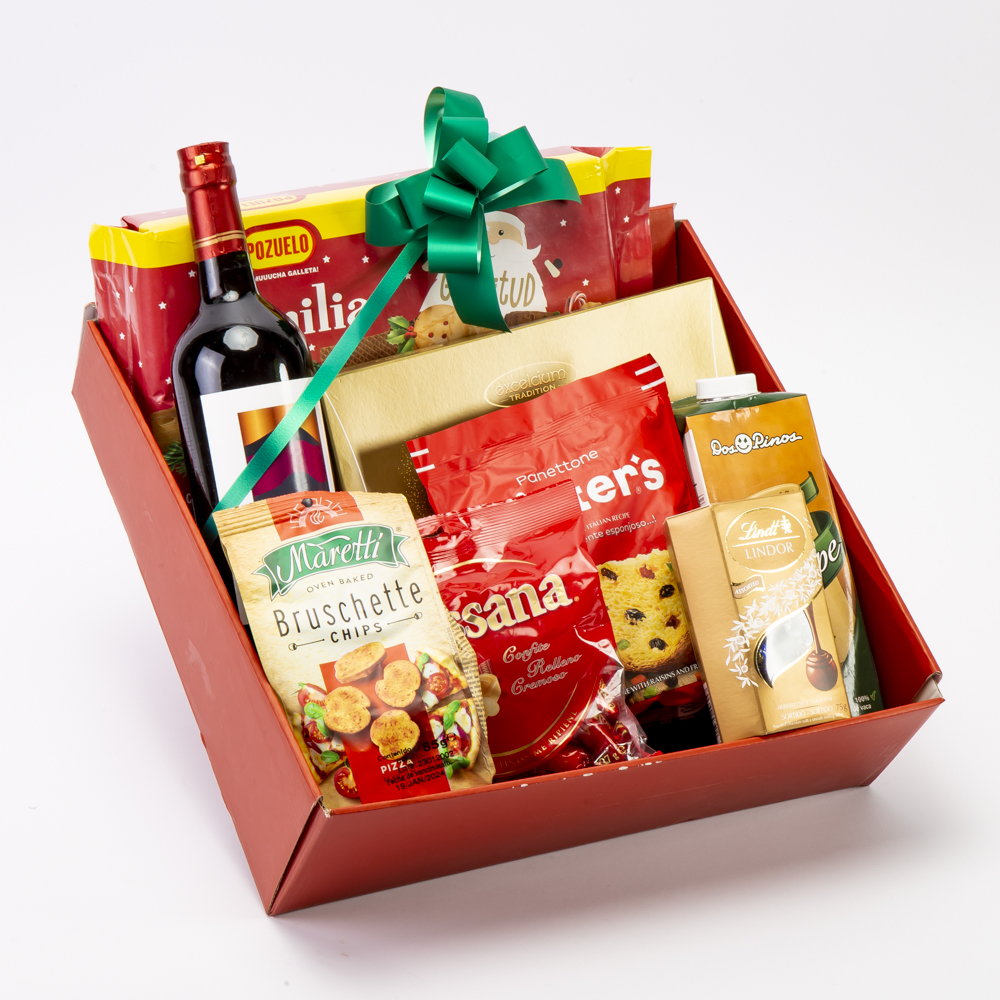 Caja navideña premium grande roja