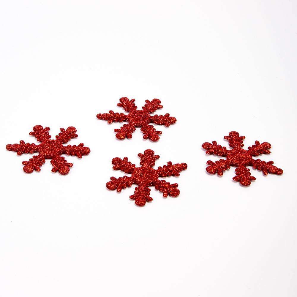 Copo nieve escarchado 6cm 4und rojo