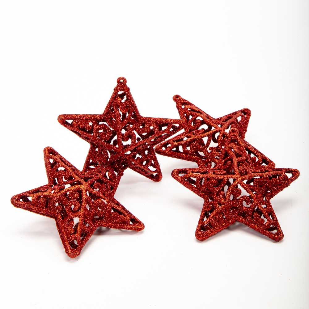 Estrella escarchada 11cm 4und 