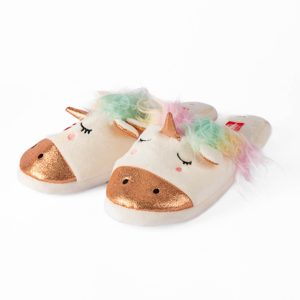 Pantufla dama vaca unicornio 36-41 blanco