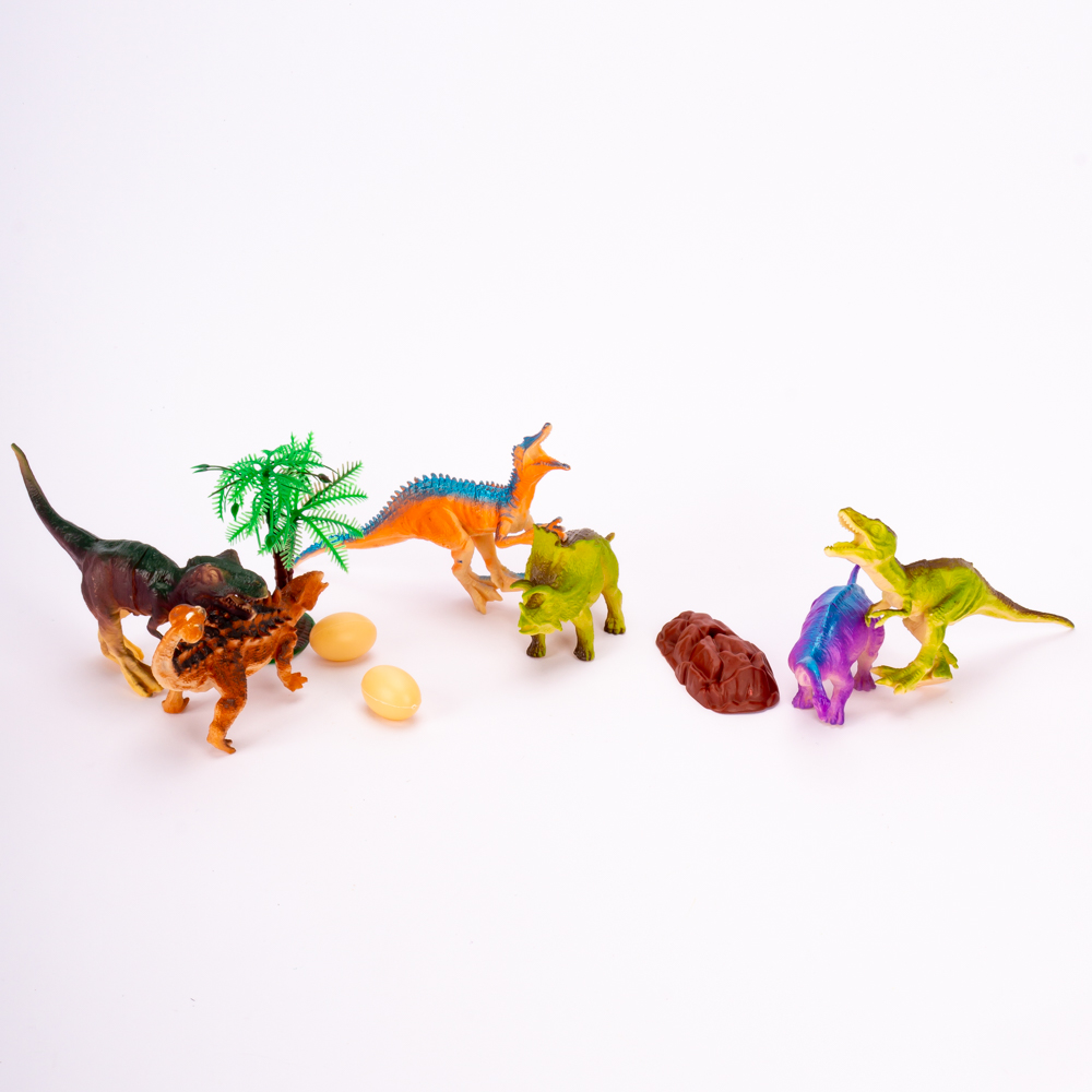 Animal plástico dinosaurio con accesorios 10pzas surtido