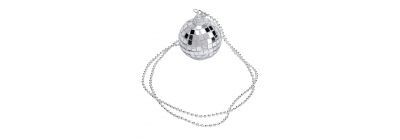 Collar bola disco plateado
