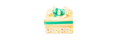 Caja kraft decorado bebe #19 16x16x9cm