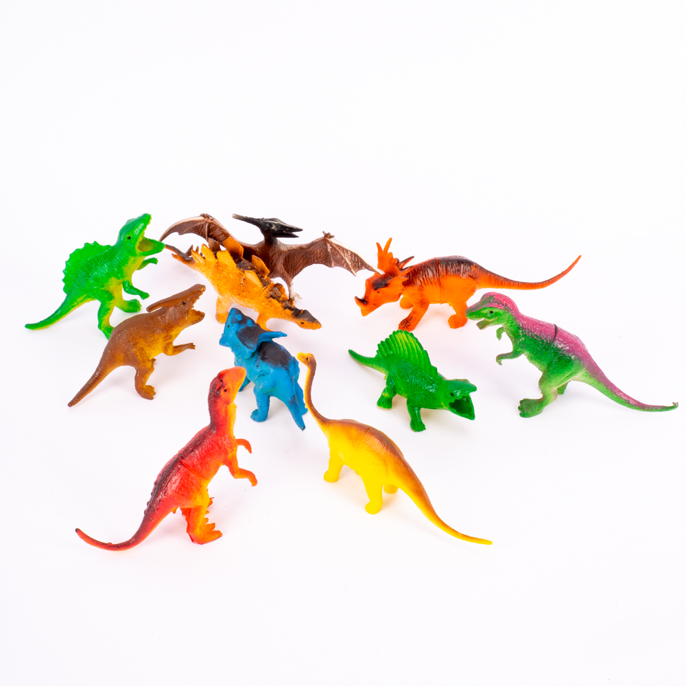 Dinosaurio plástico 12pzas 7-11cm surtido