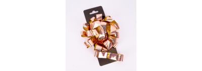 Moñoliso con cinta bronce tornasol 5pulg 2m 