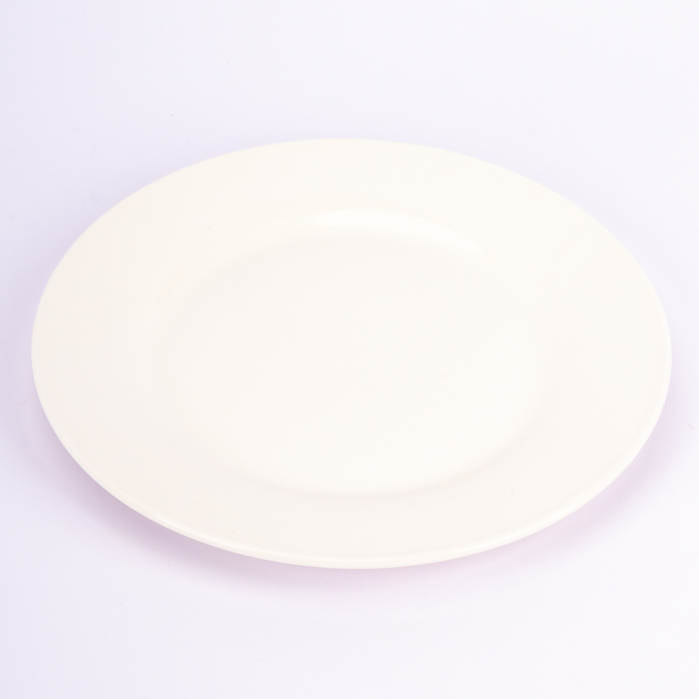 Plato plano porcelana liso 7pulg blanco