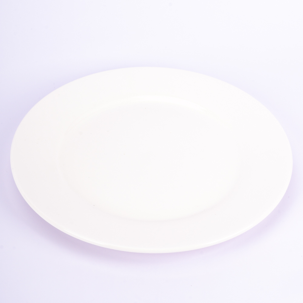 Plato porcelana redondo plano 10pulg blanco