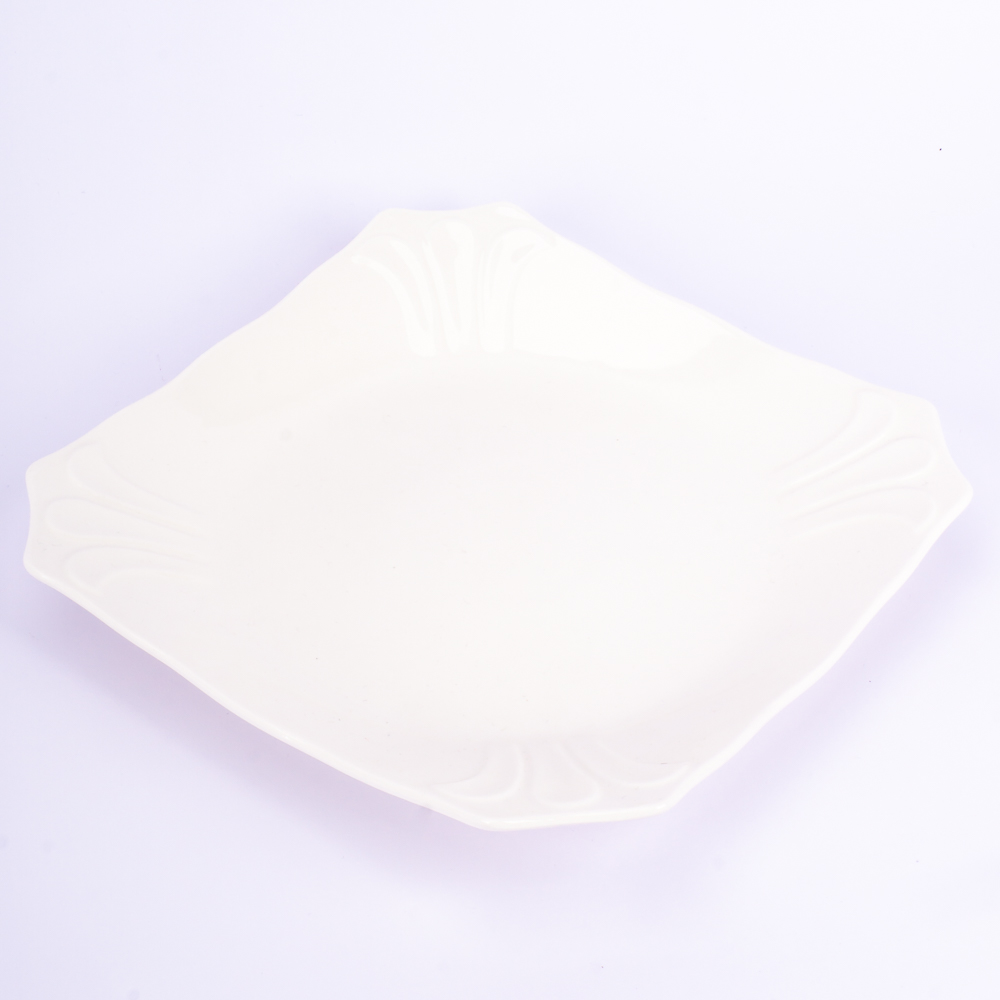 Plato cuadrado porcelana 1pulg blanco