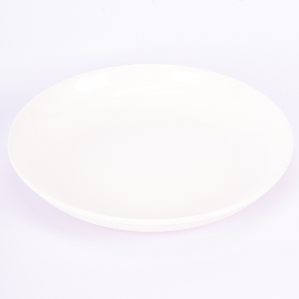 Plato porcelana redondo hondo 10pulg blanco