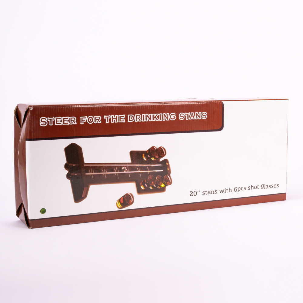 Juego madera para adulto con bola metálica +6 shots 47x17cm