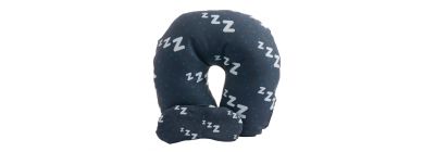 Almohada descansa cuello liso azul estampado zzz
